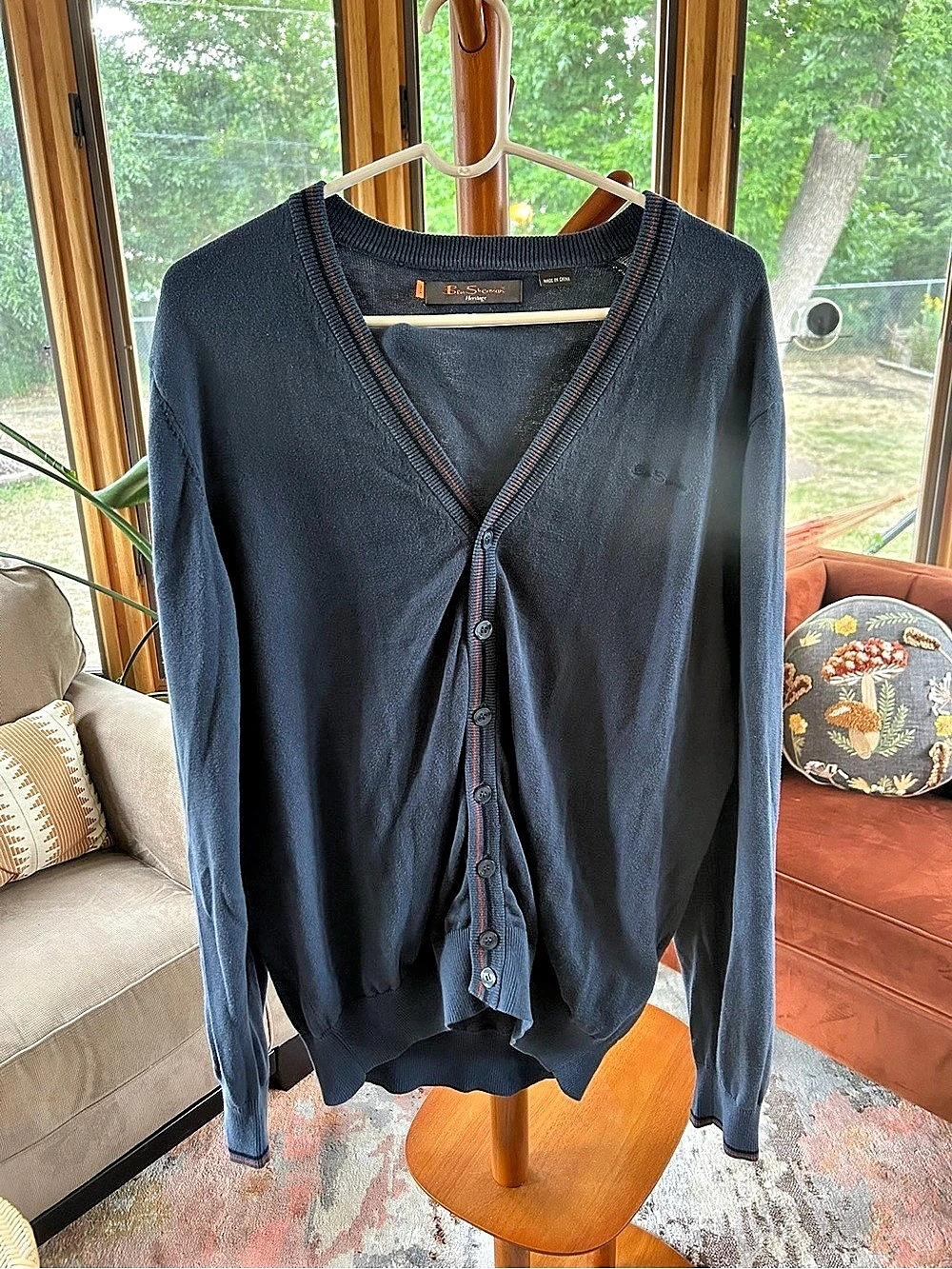 Ben Sherman Heritage Cardigan in Blue Size XL